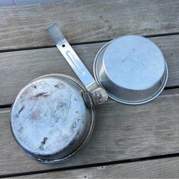 Mirro Mess Kit Pan Vintage Aluminum Backpacking Camping Boy Scout - Picture 2 of 3